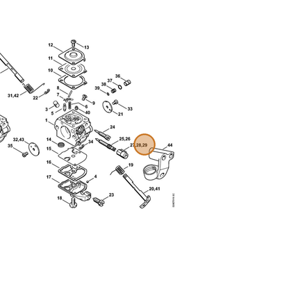 STIHL part 1129-121-2701 — IPL diagram snippet (6x zoom, amber highlight)