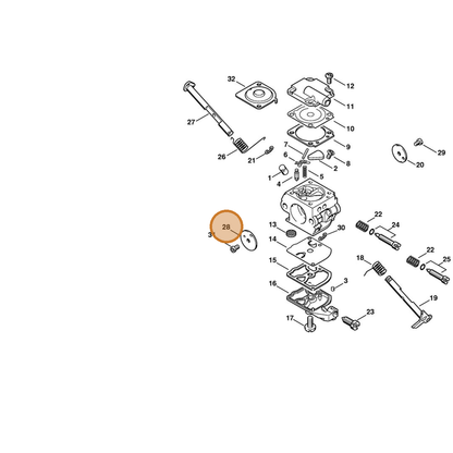 STIHL part 1129-121-2900 — IPL diagram snippet (6x zoom, amber highlight)