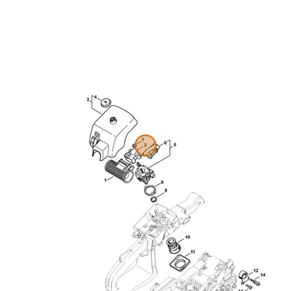 STIHL part 1129-124-3400 — IPL diagram snippet (6x zoom, amber highlight)