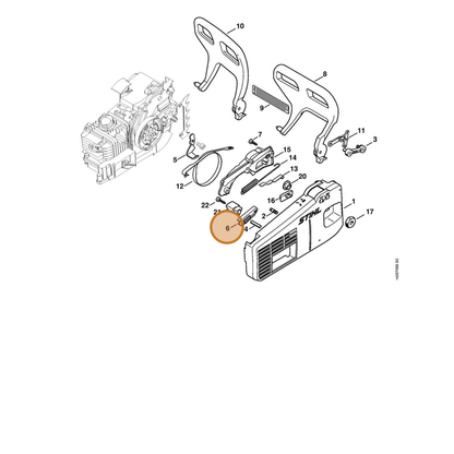 STIHL part 1129-162-6600 — IPL diagram snippet (6x zoom, amber highlight)