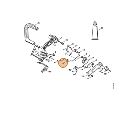 STIHL part 1129-180-8000 — IPL diagram snippet (6x zoom, amber highlight)
