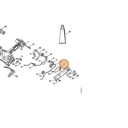 STIHL part 1129-182-0800 — IPL diagram snippet (6x zoom, amber highlight)