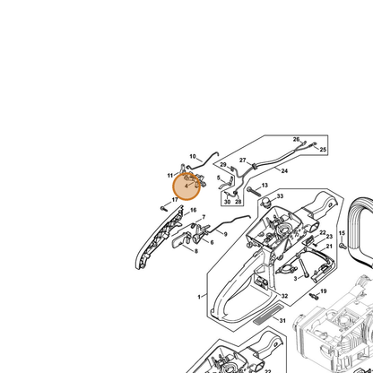 STIHL part 1129-182-0901 — IPL diagram snippet (6x zoom, amber highlight)