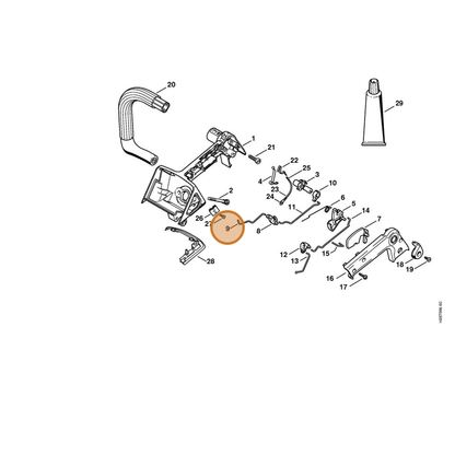 STIHL part 1129-185-1900 — IPL diagram snippet (6x zoom, amber highlight)