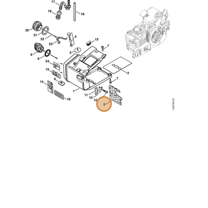 STIHL part 1129-351-4000 — IPL diagram snippet (6x zoom, amber highlight)