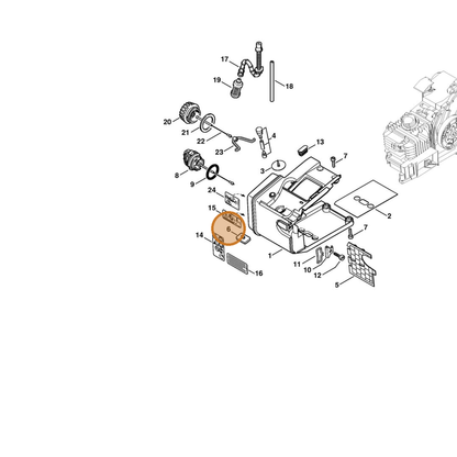 STIHL part 1129-352-5500 — IPL diagram snippet (6x zoom, amber highlight)