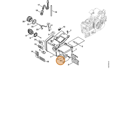 STIHL part 1129-352-7700 — IPL diagram snippet (6x zoom, amber highlight)