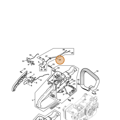 STIHL part 1129-440-3000 — IPL diagram snippet (6x zoom, amber highlight)