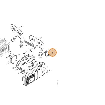 STIHL part 1129-640-5000 — IPL diagram snippet (6x zoom, amber highlight)