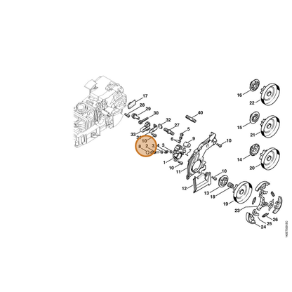 STIHL part 1129-647-0600 — IPL diagram snippet (6x zoom, amber highlight)