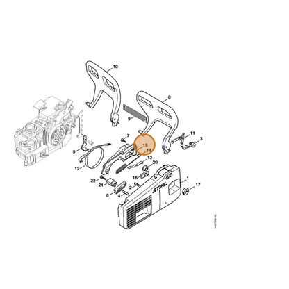 STIHL part 1129-648-7700 — IPL diagram snippet (6x zoom, amber highlight)