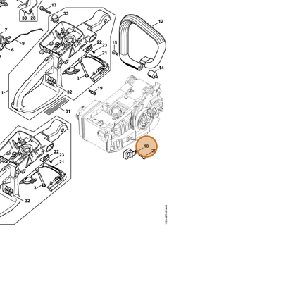 STIHL part 1129-790-9700 — IPL diagram snippet (6x zoom, amber highlight)
