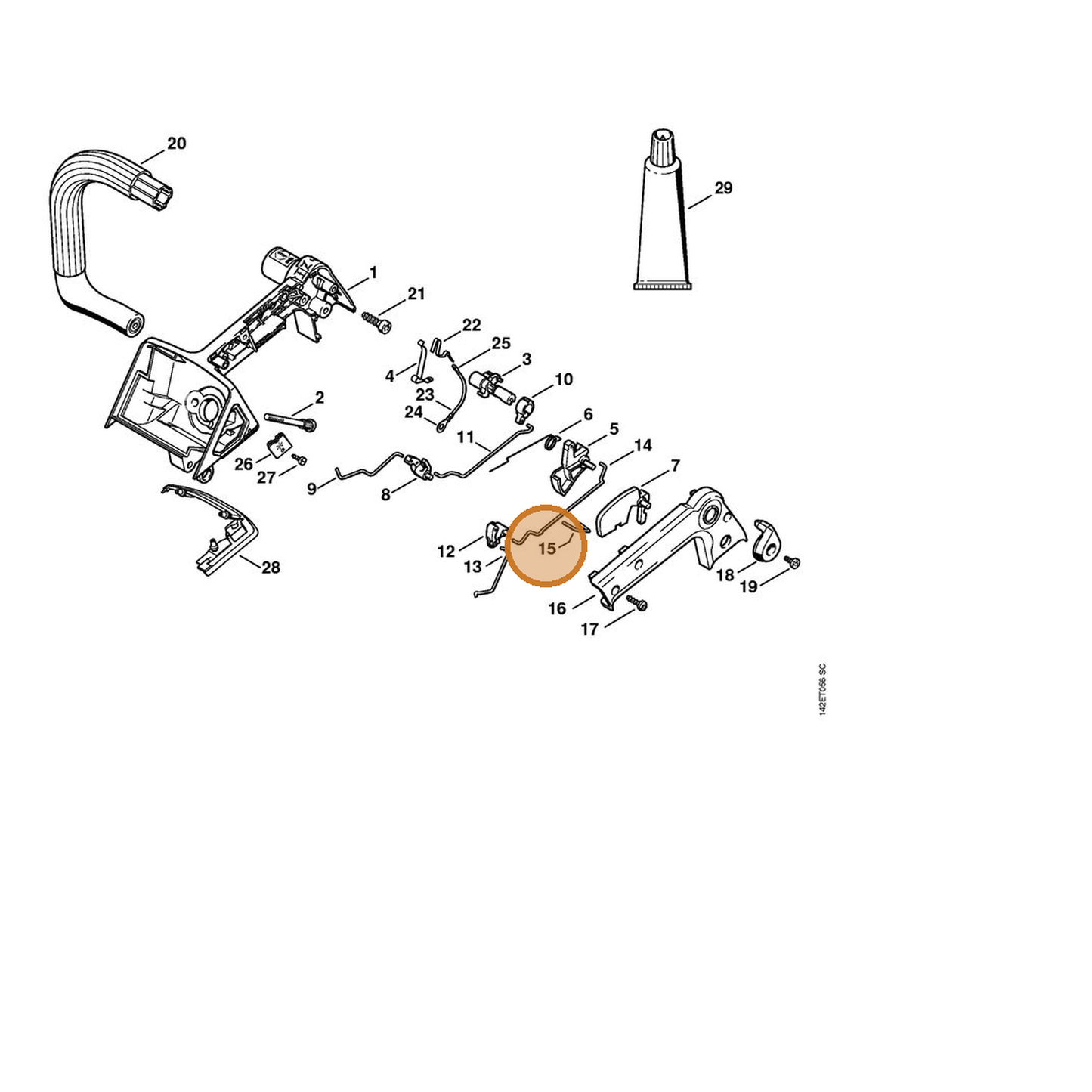 STIHL part 1129-791-4400 — IPL diagram snippet (6x zoom, amber highlight)