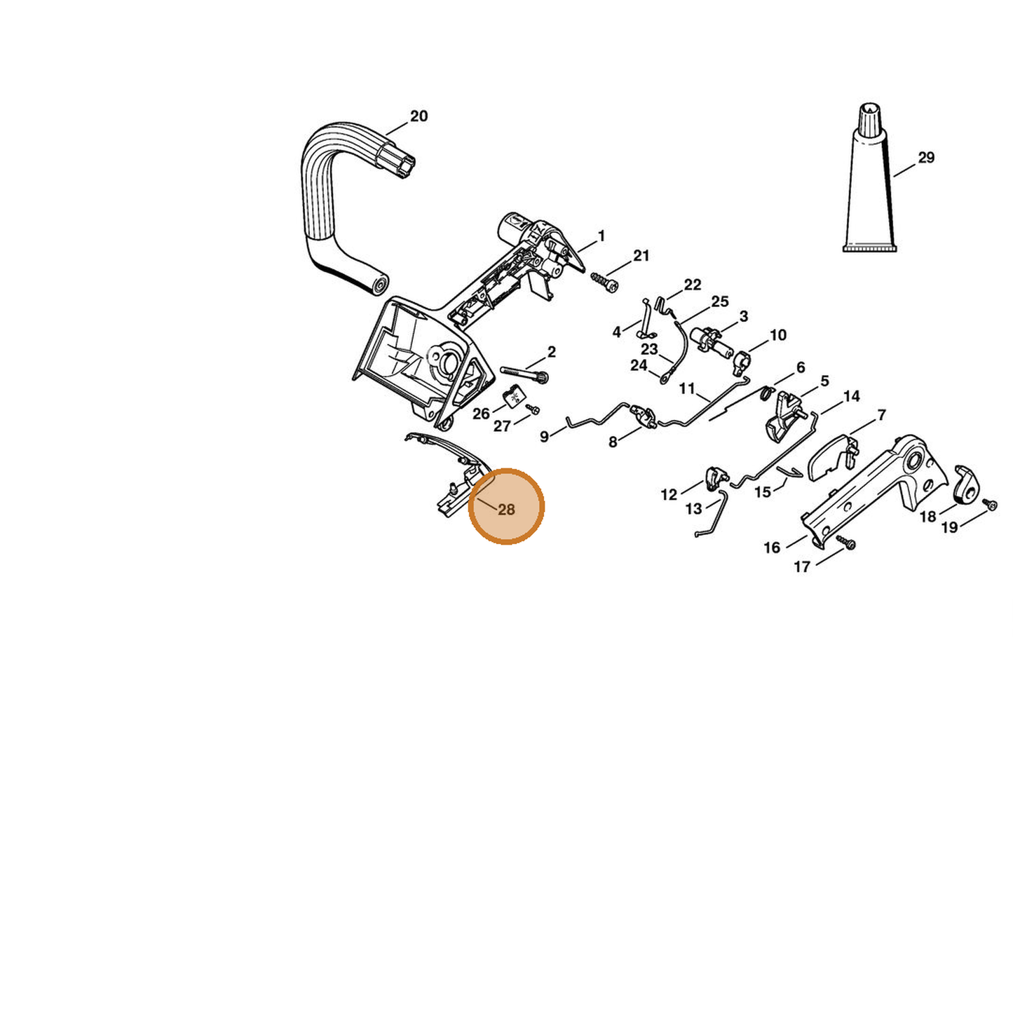 STIHL part 1129-791-7502 — IPL diagram snippet (6x zoom, amber highlight)