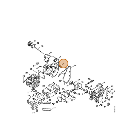 STIHL part 1129-792-5500 — IPL diagram snippet (6x zoom, amber highlight)