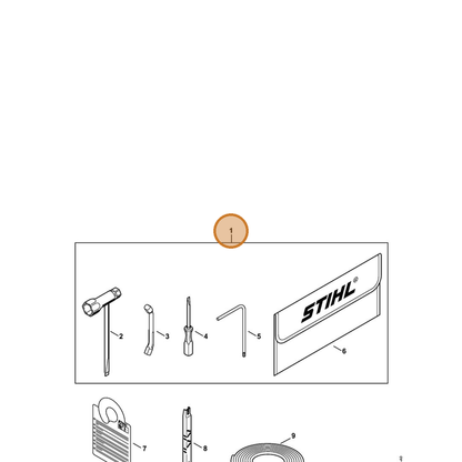 STIHL part 1129-890-1400 — IPL diagram snippet (6x zoom, amber highlight)