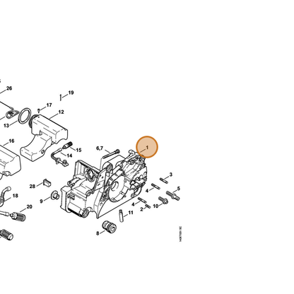 STIHL part 1130-020-3033 — IPL diagram snippet (6x zoom, amber highlight)