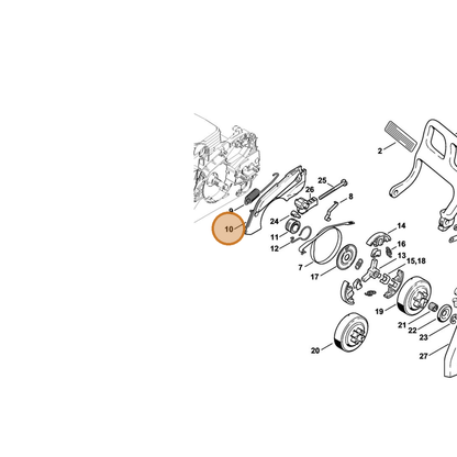 STIHL part 1130-021-1100 — IPL diagram snippet (6x zoom, amber highlight)