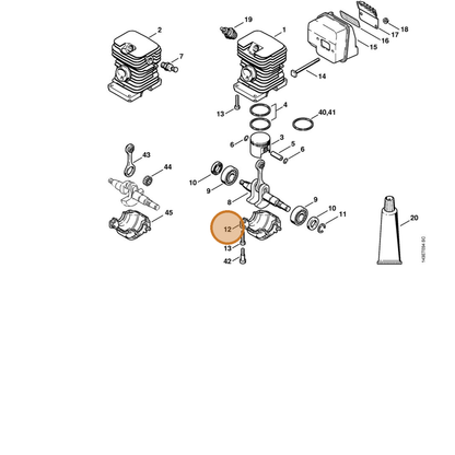 STIHL part 1130-021-2504 — IPL diagram snippet (6x zoom, amber highlight)