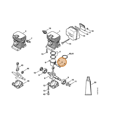STIHL part 1130-034-1500 — IPL diagram snippet (6x zoom, amber highlight)