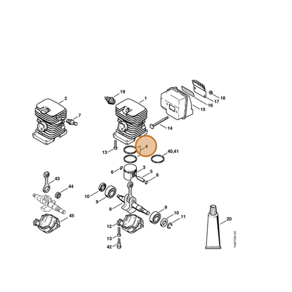 STIHL part 1130-034-3003 — IPL diagram snippet (6x zoom, amber highlight)