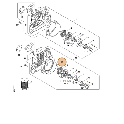 STIHL part 1130-084-7800 — IPL diagram snippet (6x zoom, amber highlight)
