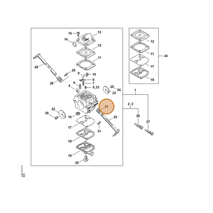 STIHL part 1130-120-7101 — IPL diagram snippet (6x zoom, amber highlight)