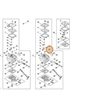 STIHL part 1130-121-5600 — IPL diagram snippet (6x zoom, amber highlight)
