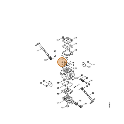 STIHL part 1130-122-3000 — IPL diagram snippet (6x zoom, amber highlight)