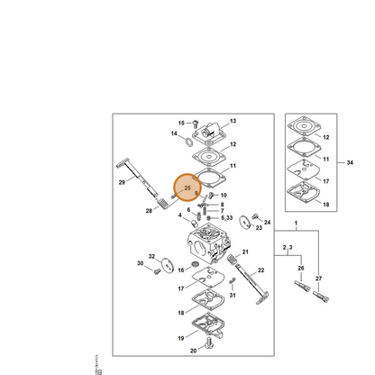 STIHL part 1130-122-6301 — IPL diagram snippet (6x zoom, amber highlight)