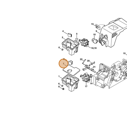 STIHL part 1130-124-0800 — IPL diagram snippet (6x zoom, amber highlight)