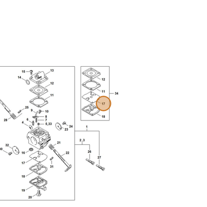 STIHL part 1130-129-0900 — IPL diagram snippet (6x zoom, amber highlight)