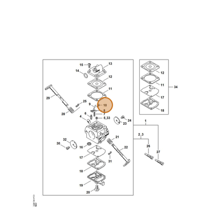 STIHL part 1130-129-0901 — IPL diagram snippet (6x zoom, amber highlight)