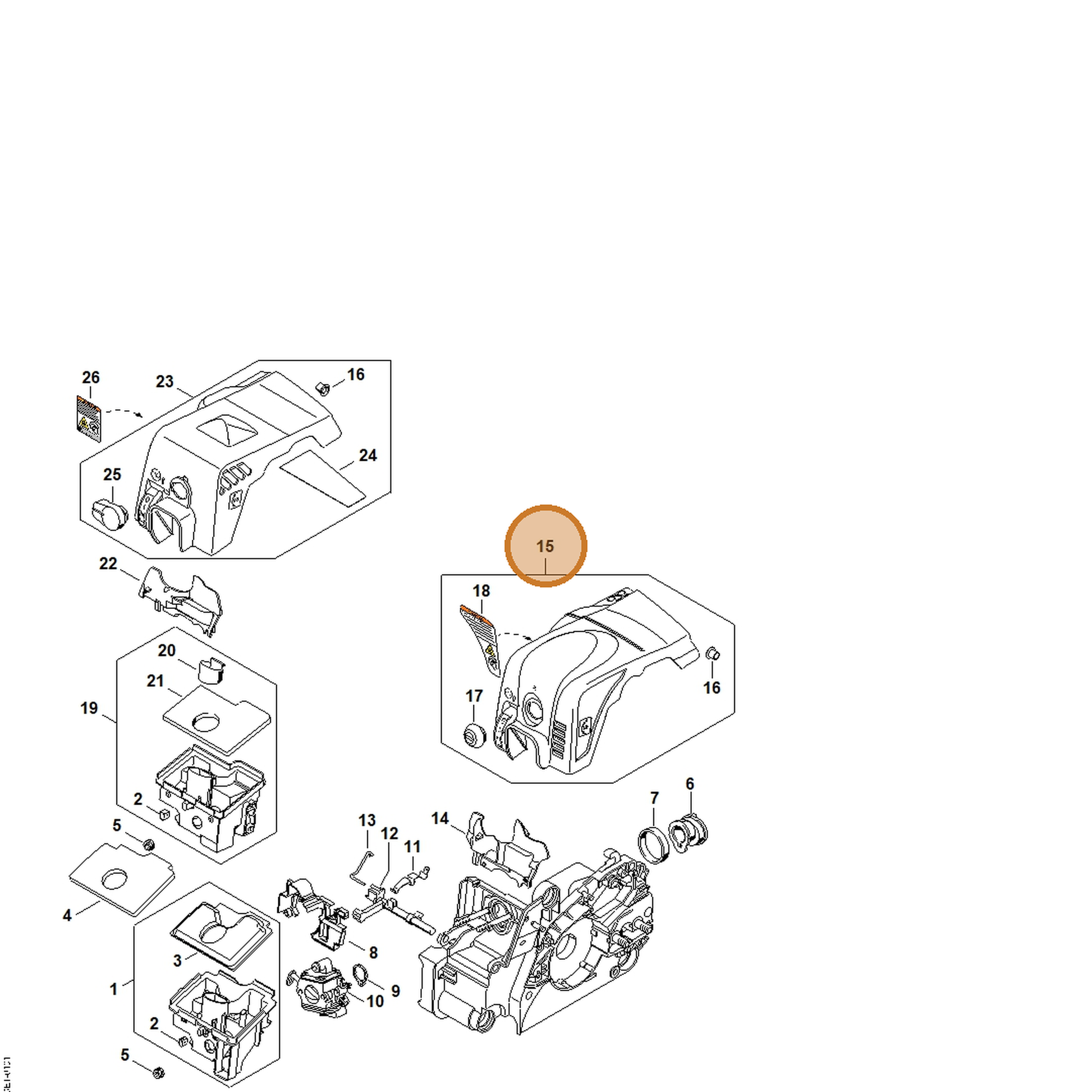 STIHL part 1130-140-4713 — IPL diagram snippet (6x zoom, amber highlight)