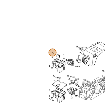 STIHL part 1130-141-1100 — IPL diagram snippet (6x zoom, amber highlight)