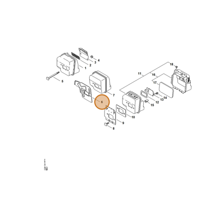 STIHL part 1130-141-3205 — IPL diagram snippet (6x zoom, amber highlight)