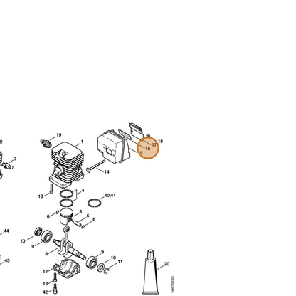 STIHL part 1130-141-9003 — IPL diagram snippet (6x zoom, amber highlight)