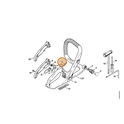 STIHL part 1130-182-1502 — IPL diagram snippet (6x zoom, amber highlight)