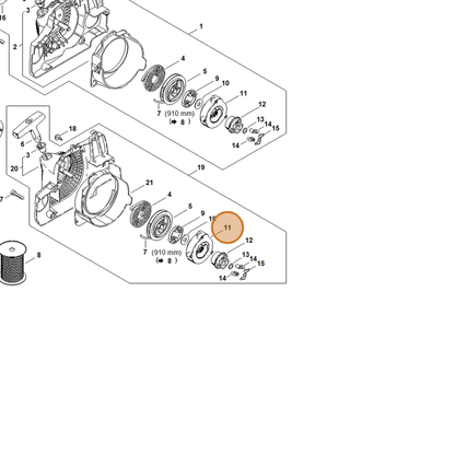 STIHL part 1130-190-0700 — IPL diagram snippet (6x zoom, amber highlight)