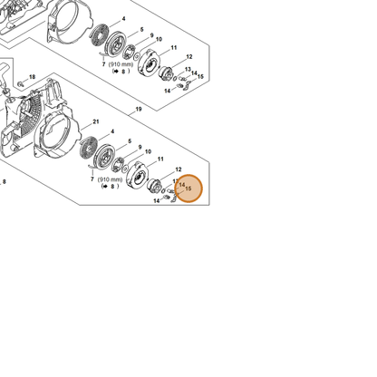 STIHL part 1130-195-3501 — IPL diagram snippet (6x zoom, amber highlight)