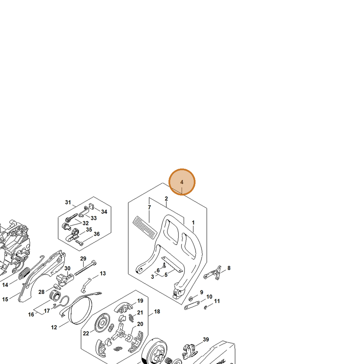 STIHL part 1130-790-9102 — IPL diagram snippet (6x zoom, amber highlight)