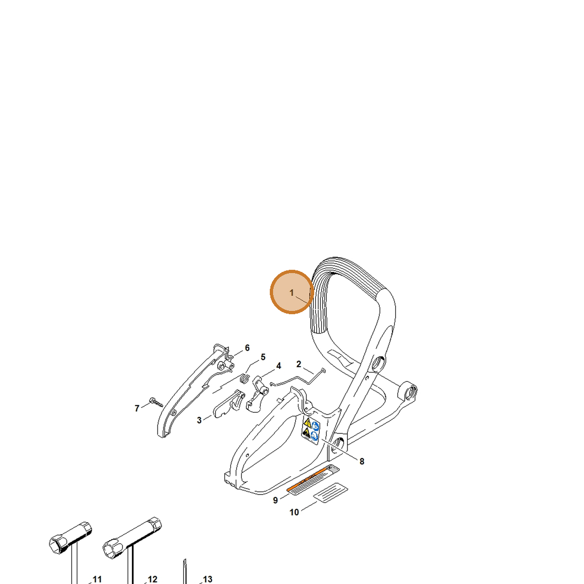 STIHL part 1130-791-4903 — IPL diagram snippet (6x zoom, amber highlight)