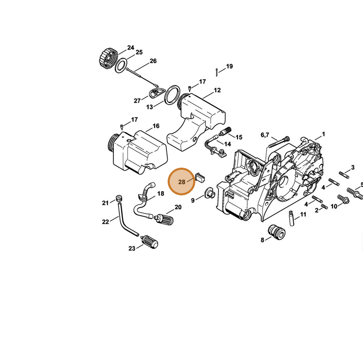 STIHL part 1130-791-5900 — IPL diagram snippet (6x zoom, amber highlight)