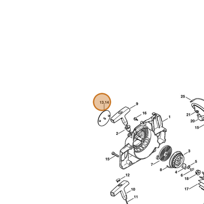STIHL part 1130-967-1501 — IPL diagram snippet (6x zoom, amber highlight)
