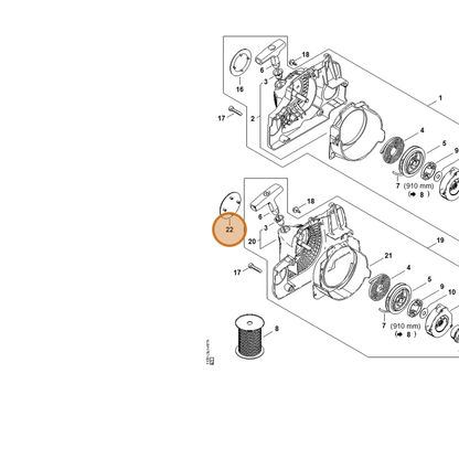 STIHL part 1130-967-1509 — IPL diagram snippet (6x zoom, amber highlight)