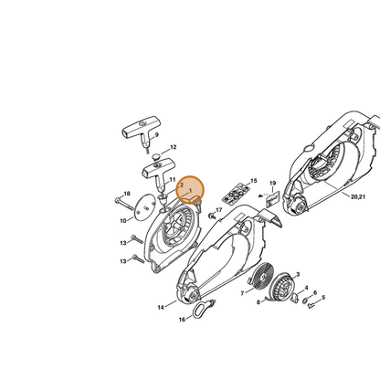 STIHL part 1132-080-3100 — IPL diagram snippet (6x zoom, amber highlight)