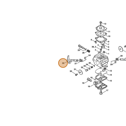 STIHL part 1132-120-7101 — IPL diagram snippet (6x zoom, amber highlight)
