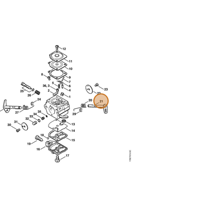 STIHL part 1132-120-7201 — IPL diagram snippet (6x zoom, amber highlight)