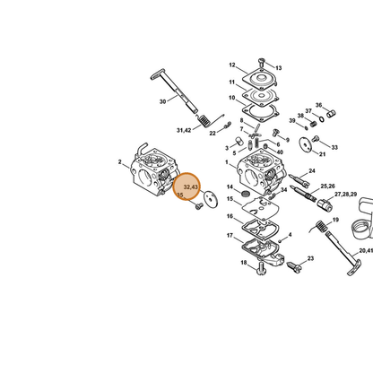STIHL part 1132-121-2901 — IPL diagram snippet (6x zoom, amber highlight)