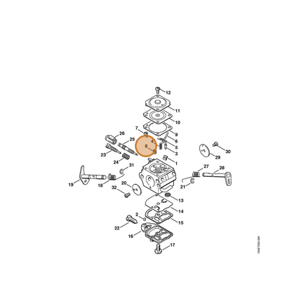 STIHL part 1132-121-5604 — IPL diagram snippet (6x zoom, amber highlight)